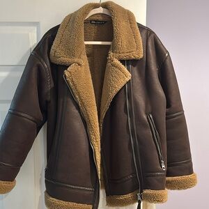 Zara Brown Shearling Jacket